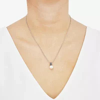 Womens White Cultured Freshwater Pearl Sterling Silver Round Pendant Necklaces