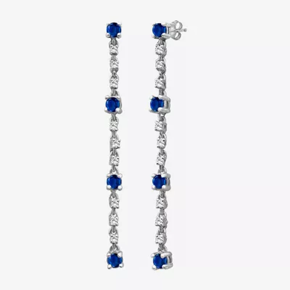 Womens Diamond Accent Gemstone 10K Gold Drop Earrings