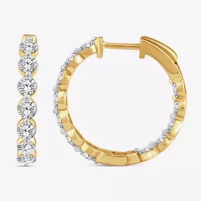 (F,Si2)				 2 CT. T.W. Lab Grown White Diamond 10K Gold 17.2mm Hoop Earrings