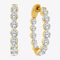 (F,Si2)				 2 CT. T.W. Lab Grown White Diamond 10K Gold 17.2mm Hoop Earrings