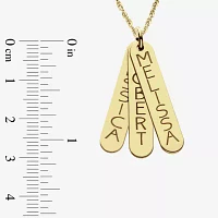 Personalized 14K Gold Over Sterling Silver Vertical Bar Name Pendant Necklace