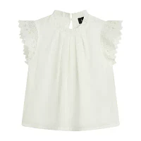 Byer California Little & Big Girls Keyhole Neck Long Sleeve Blouse