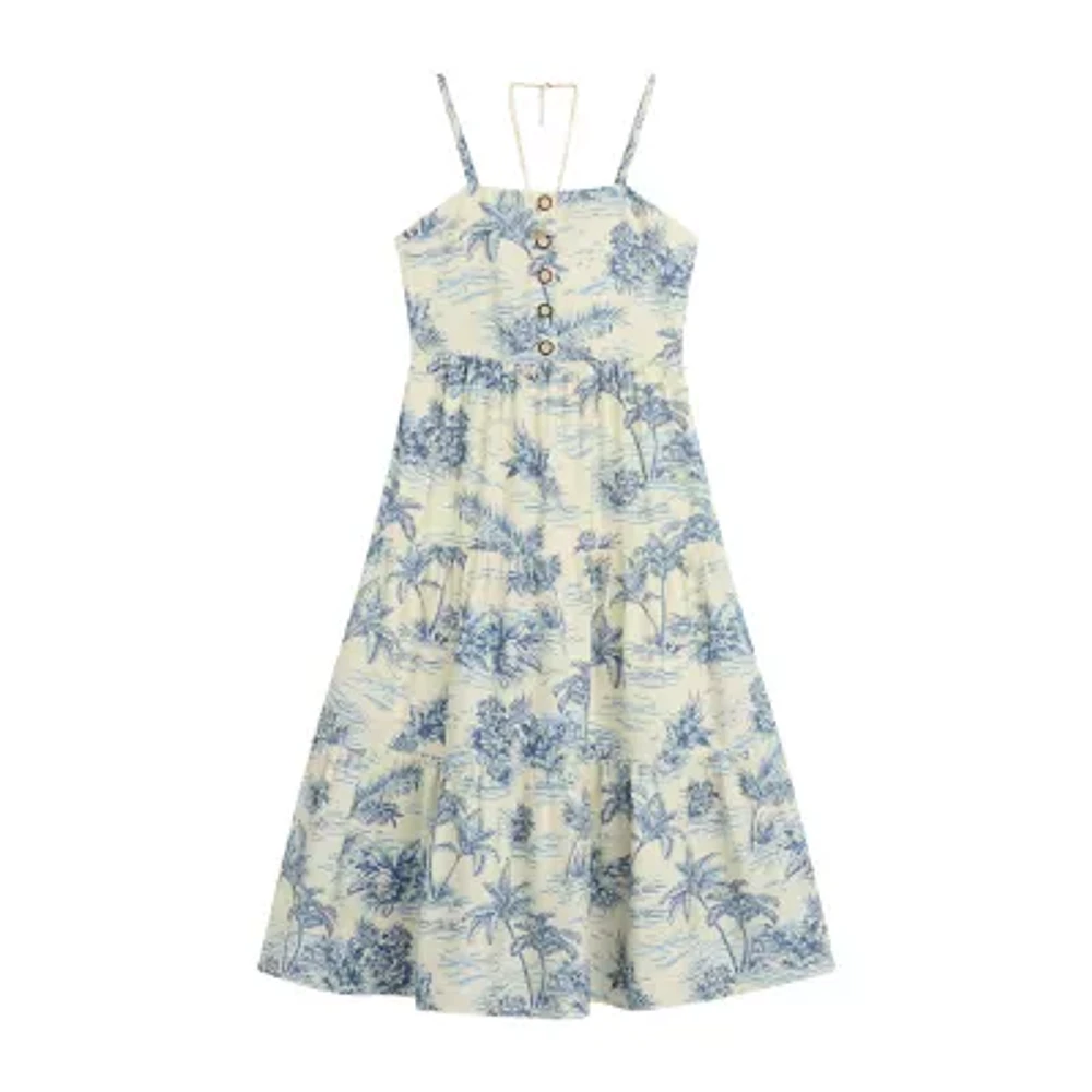 Byer California Big Girls Sleeveless Floral Maxi Dress