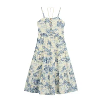 Byer California Big Girls Sleeveless Floral Maxi Dress