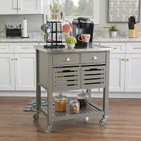 Robbin Stainless Steel-Top Kitchen Cart