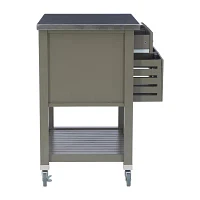 Robbin Stainless Steel-Top Kitchen Cart