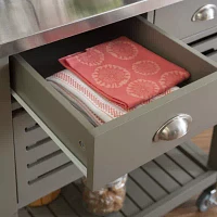 Robbin Stainless Steel-Top Kitchen Cart