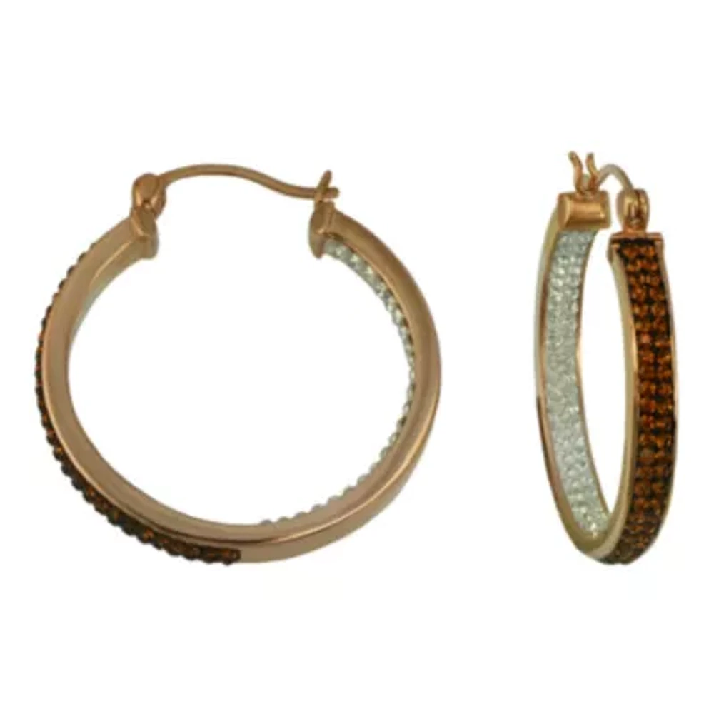 Chocolate Crystal Inside-Out Hoop Earrings