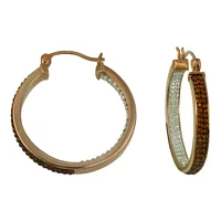 Chocolate Crystal Inside-Out Hoop Earrings