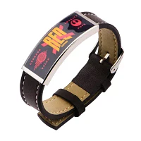 Star Wars® Stainless Steel & Leather Episode VII Red X ID Bracelet