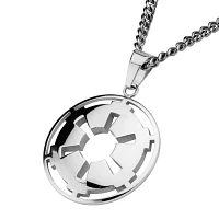 Star Wars® Stainless Steel Galactic Empire Symbol Cutout Pendant Necklace