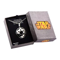 Star Wars® Stainless Steel Galactic Empire Symbol Cutout Pendant Necklace