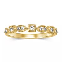 Womens 1/ CT. T.W. Genuine White Diamond 10K Gold Wedding Band