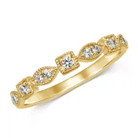 Womens 1/ CT. T.W. Genuine White Diamond 10K Gold Wedding Band
