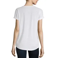 a.n.a Womens Round Neck Short Sleeve T-Shirt