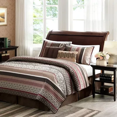 Madison Park Dartmouth 5-Pc Jacquard Quilt Set With Throw Pillows