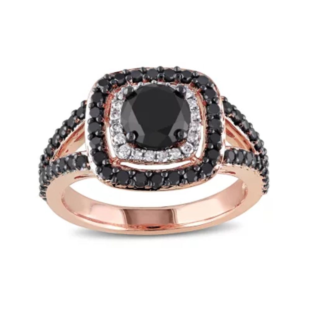 Midnight Black Diamond 2 CT.T.W. White and Color-Enhanced 14K Rose Gold Ring