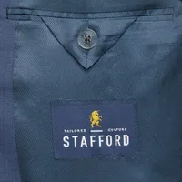 Stafford Super Mens Blue Birdseye Big & Tall Suit Jacket