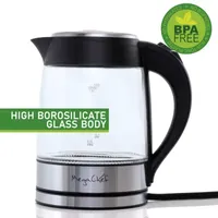 MegaChef 1.7L Glass & Stainless Steel Electric Kettle