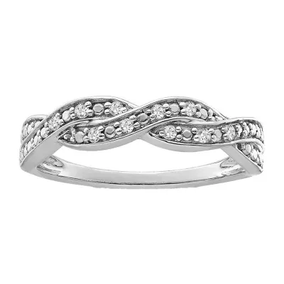 1/10 CT. T.W. Natural Diamond White Sterling Silver Band