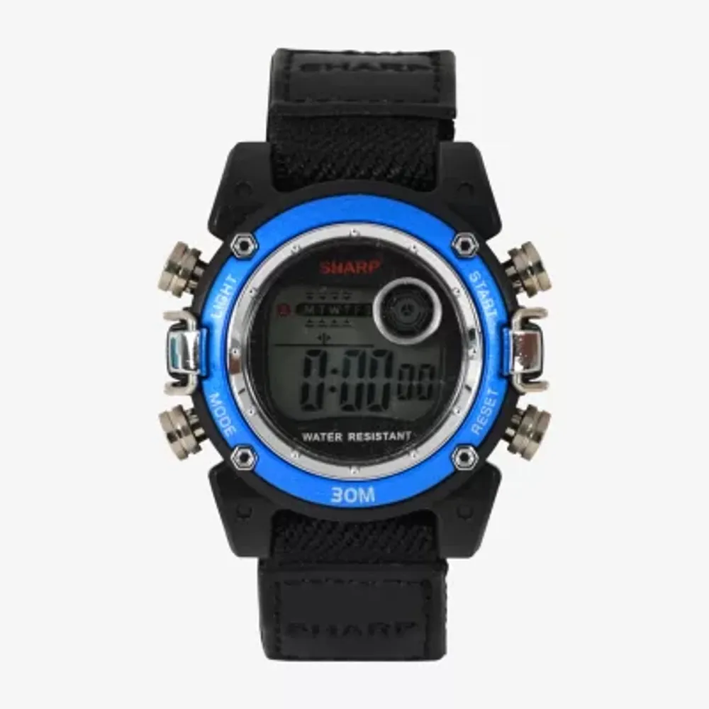 Sharp Boys Digital Black Strap Watch Shr3019jc21