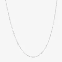 Silver Treasures Made Italy Sterling 18-20" Figaro Chain Necklace