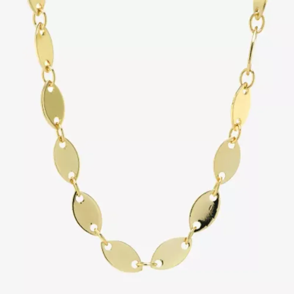 Precious Metal-Plated Brass Chain Link Necklace