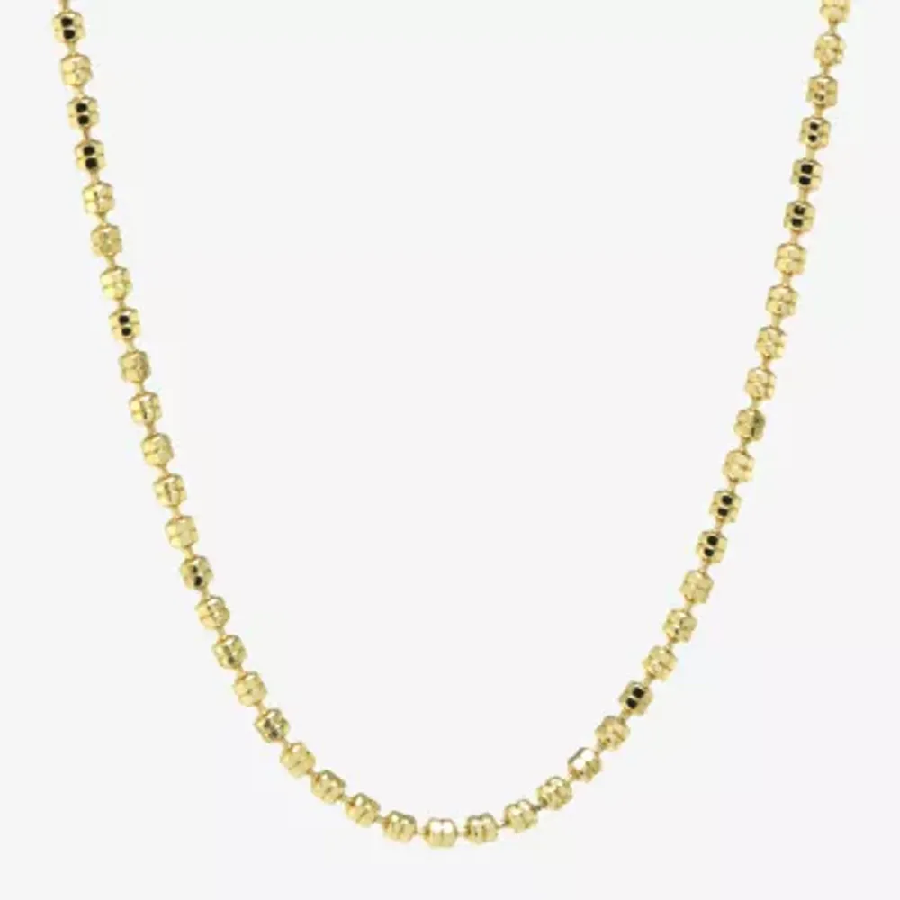 Silver Reflections 24K Gold Over Brass 18 Inch Bead Chain Necklace