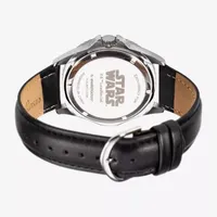 Disney Star Wars Mens Black Leather Strap Watch Wds001066