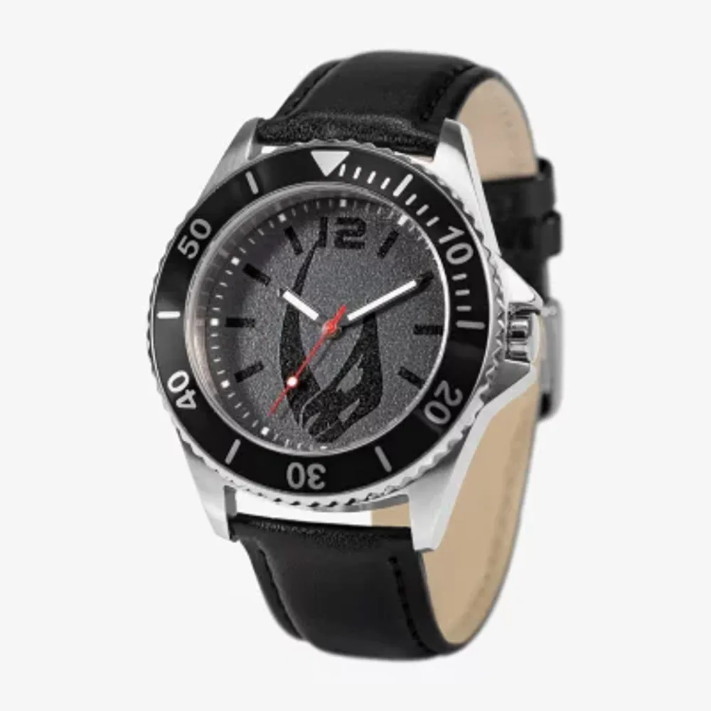 Disney Star Wars Mens Black Leather Strap Watch Wds001066