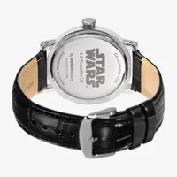 Disney Star Wars Mens Black Leather Strap Watch Wds001067