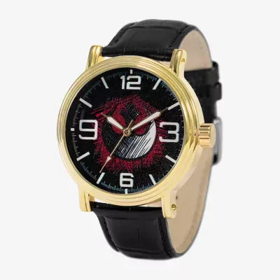 Disney Star Wars Mens Black Leather Strap Watch Wds001106