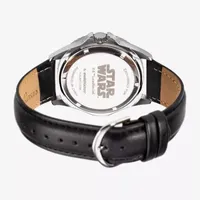 Disney Star Wars Mens Black Leather Strap Watch Wds001111