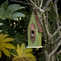 Glitzhome 13.25in Distressed Solid Wood Bird Houses