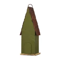 Glitzhome 13.25in Distressed Solid Wood Bird Houses