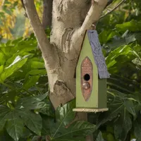 Glitzhome 13.25in Distressed Solid Wood Bird Houses