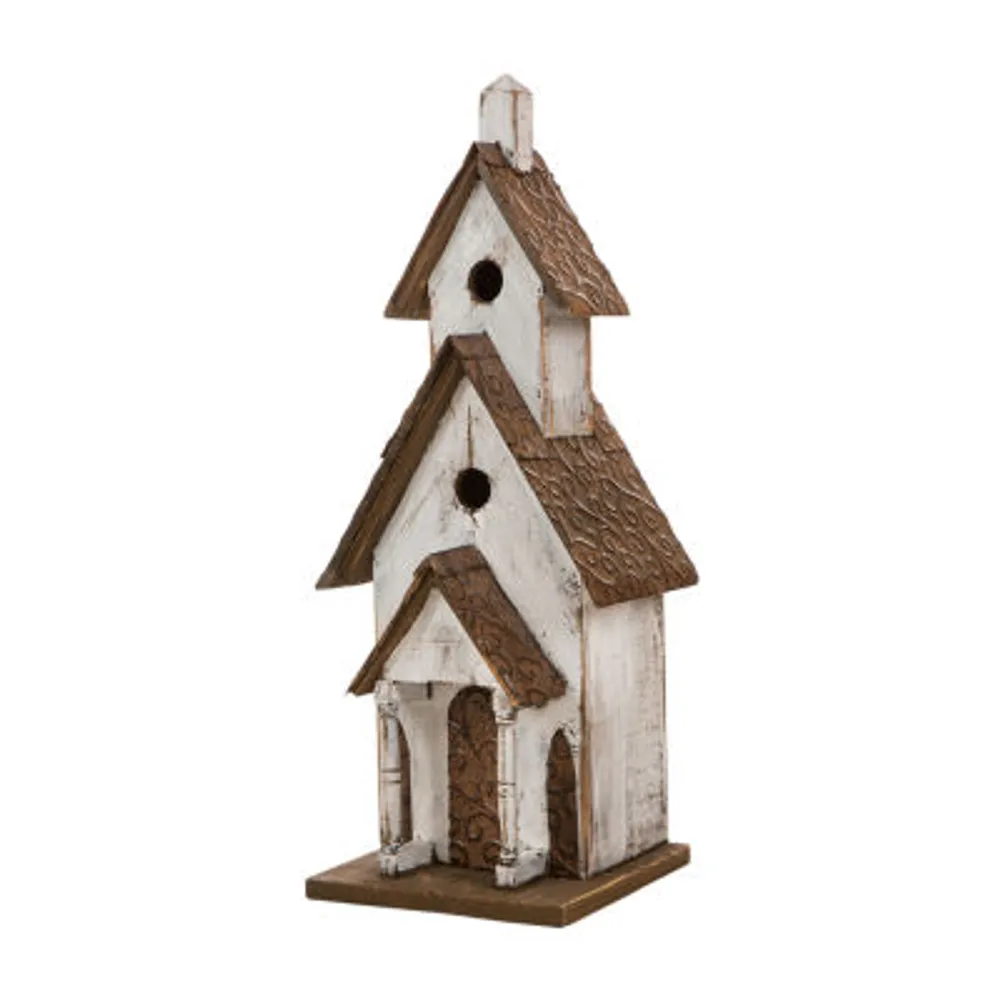 Glitzhome 23.5in Extra Large Wood White Bird Houses