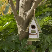 Glitzhome 10.5in Wood Roof Bird Houses