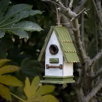 Glitzhome 10.5in Wood Roof Bird Houses