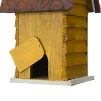 Glitzhome 12in Distressed Solid Wood Bird Houses