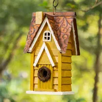 Glitzhome 12in Distressed Solid Wood Bird Houses