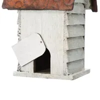 Glitzhome 12in Distressed Solid Wood Bird Houses