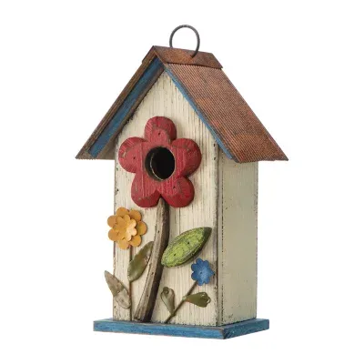 Glitzhome 10.25in Distressed Solid Wood Bird Houses