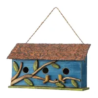 Glitzhome 15.75in Solid Wood Blue Bird Houses