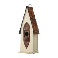 Glitzhome 13.25in Distressed Solid Wood Bird Houses