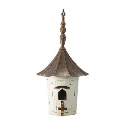 Glitzhome 29.75in Farmhouse Metal Pagoda Bird Houses