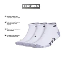 adidas Cushioned 3 Pair Low Cut Socks Mens