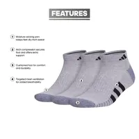 adidas Cushioned 3 Pair Low Cut Socks Mens