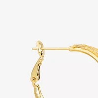 Sparkle Allure Crystal 14K Gold Over Brass Hoop Earrings