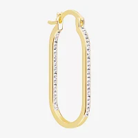 Sparkle Allure Cubic Zirconia 14K Gold Over Brass Hoop Earrings